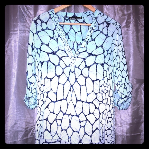 🌴Gypsy 05 silk tunic like top🐠🌴 - Picture 1 of 8